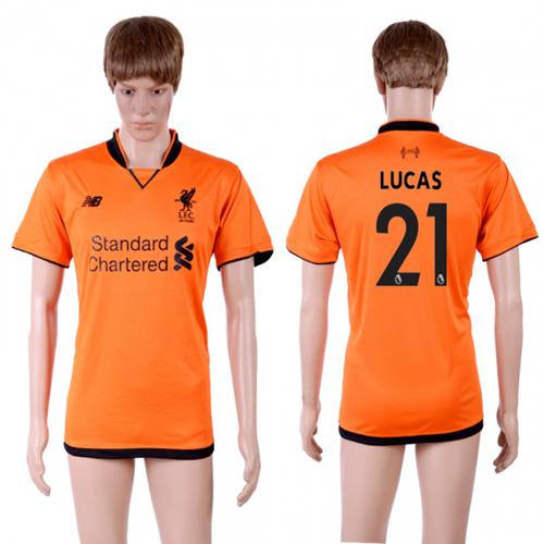 Liverpool #21 Lucas Sec Away Soccer Club Jersey